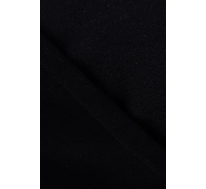 Šaty s kapucí a bočním rozparkem černé Šaty s kapucí a bočním rozparkem černé