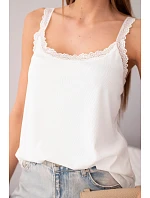 Dámská halenka na ramínkách s krajkovým model 22040208 bílá - K-Fashion Dámská halenka na ramínkách s krajkovým model 22040208 bílá - K-Fashion