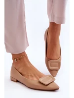 Klasické baleríny s zdobením Béžove model 21622390 - Boto