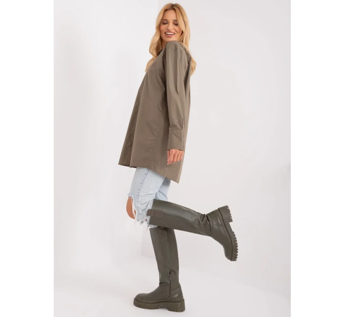 Koszula BA KS model 19561071 khaki - FPrice Koszula BA KS model 19561071 khaki - FPrice