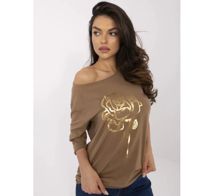 Bluzka CLM BZ model 21116866 jasny brązowy - FPrice Bluzka CLM BZ model 21116866 jasny brązowy - FPrice