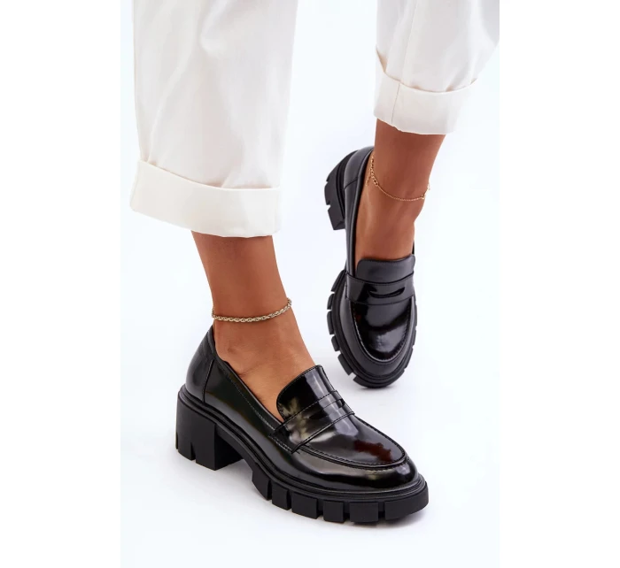 Dámské mokasíny s masivními podpatky Big Star Černá Dámské mokasíny s masivními podpatky Big Star Černá