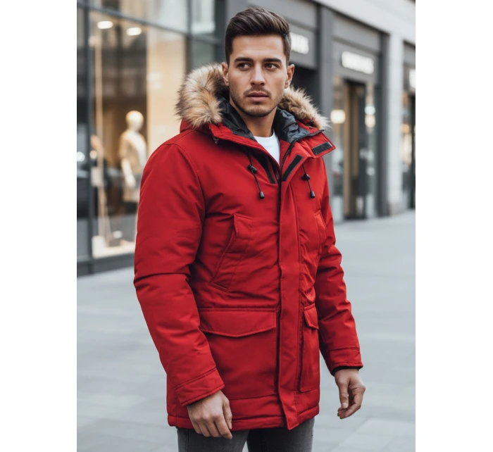 Pánská zimní bunda parka červená FashionStreet TX2995z Pánská zimní bunda parka červená FashionStreet TX2995z