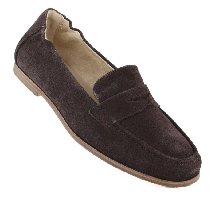 Dámské semišové mokasíny z hnědé kůže Vinceza 18122 Dámské semišové mokasíny z hnědé kůže Vinceza 18122