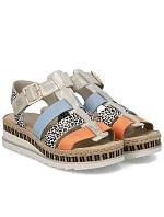 Dámské kožené sandály na platformě Rieker V7904-90