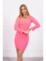 Šaty se zlatým řetízkem růžové neonové Šaty se zlatým řetízkem růžové neonové