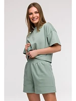 B295 Šortky s kapsami - mátové