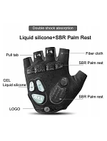 Rockbros S169BGR S cyklistické rukavice s gelovými polštářky - šedé