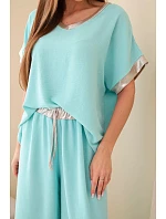 Komplet z viskózy se zlatým lemováním mátový Komplet z viskózy se zlatým lemováním mátový