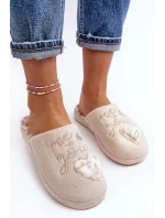 Lesklé dámské pantofle béžové Geraja Lesklé dámské pantofle béžové Geraja