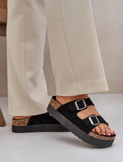 Dámské sandály na masivní platformě se černé model 21685371 - Boto