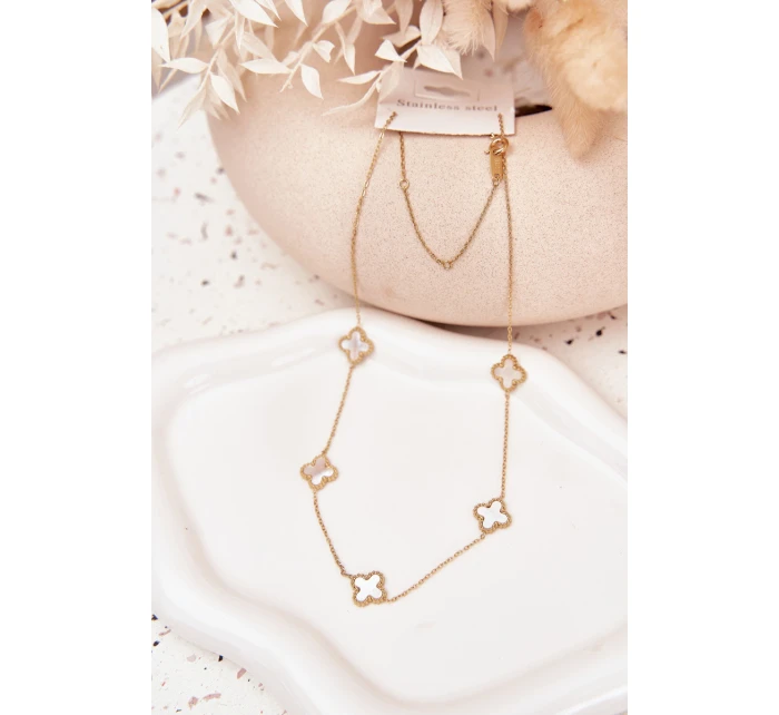 Nerezový řetízek Zlato-perlový Nerezový řetízek Zlato-perlový