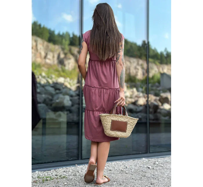 Sukienka TW SK model 18799014 ciemny różowy - FPrice Sukienka TW SK model 18799014 ciemny różowy - FPrice