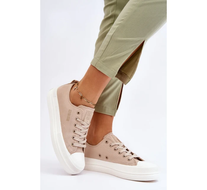 Nízké šněrovací tenisky Big Star LL274969 Béžové Nízké šněrovací tenisky Big Star LL274969 Béžové
