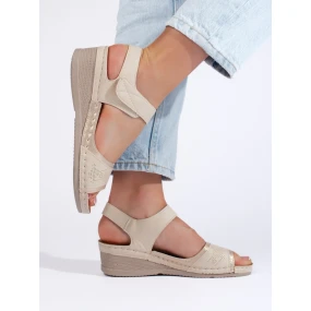 Designové  sandály dámské hnědé platforma