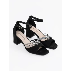 Pohodlné  lodičky černé dámské na širokém podpatku