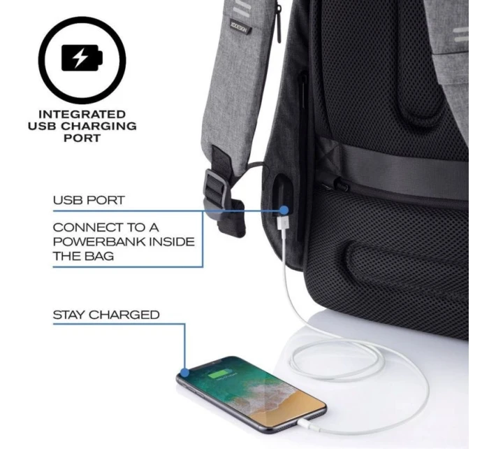 XD DESIGN BATOH PROTI KRÁDEŽI BOBBY HERO REGULAR GREY P/N: P705.292