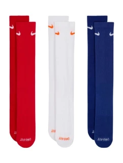 Ponožky Nike Everyday Plus Cushioned 3 páry červená, bílá, tmavě modrá SX6888 996