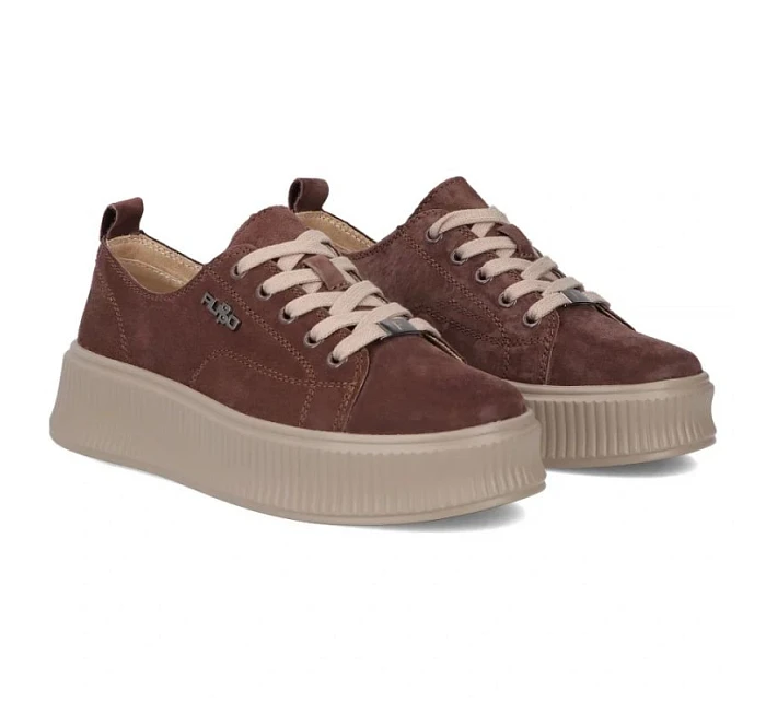 Kožené polobotky na platformě bílé model 22078985 - FILIPPO Kožené polobotky na platformě bílé model 22078985 - FILIPPO