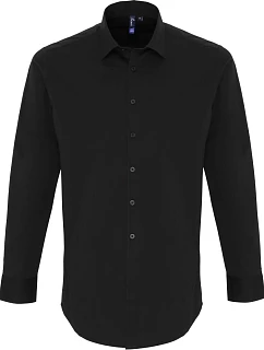 PR 244 Popelínová elastická košile s dl. rukávem model 22477579 black - Premier