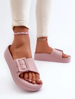 Dámské Pěnové Žabky Na Platformě S Sponou Big Star NN274A663 Růžové