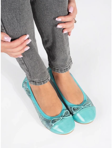 Trendy dámské baleríny modré bez podpatku Trendy dámské baleríny modré bez podpatku