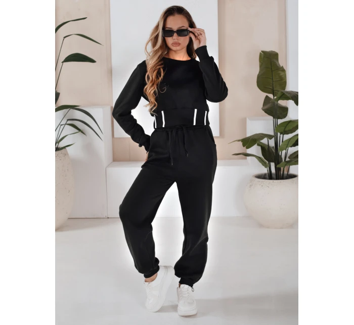 Dámský černý teplákový komplet FashionStreet AY1159 Dámský černý teplákový komplet FashionStreet AY1159