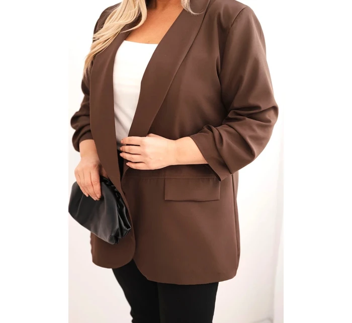 Dámská elegance Plus Size hnědá