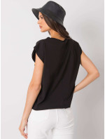 Černé bavlněné dámské tričko s potiskem