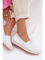 Kožené dámské polobotky LR61-7051 bílé - S.Barski