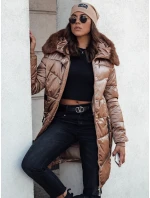 Dámská prošívaná zimní bunda ULTRAWAY s kapucí hnědá FashionStreet TY4644