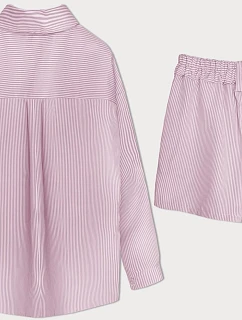 Růžová dámská pruhovaná souprava košile a šortky model 20082459 - MADE IN ITALY