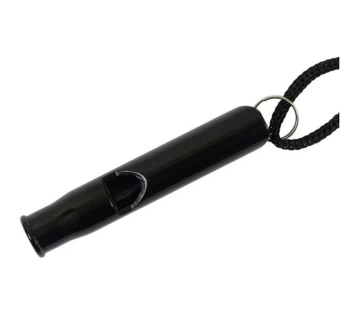 Píšťalka pro přežití - hliníková - černo-černá