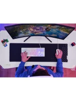 Herní stůl TRUST GXT 709W LUMINUS RGB WHITE