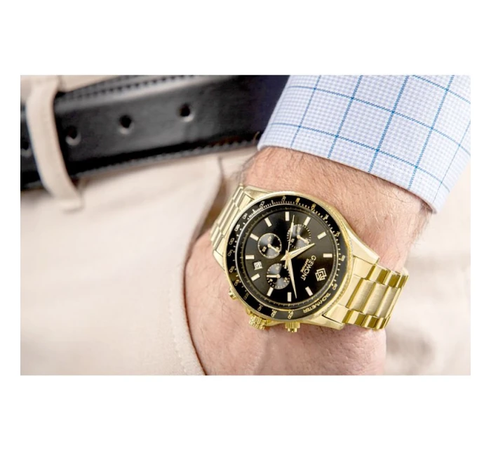 Pánské hodinky Giewont Chronograph Sapphire Gold Black GW3520-B4 Pánské hodinky Giewont Chronograph Sapphire Gold Black GW3520-B4