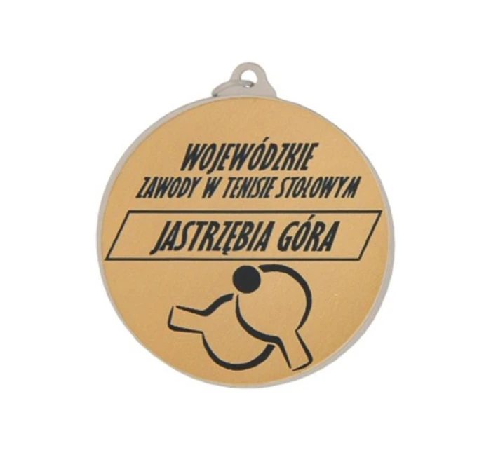 Medal srebrny z miejscem na emblemat 25 mm - medal stalowy z grawerowaniem na laminacie