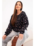 Dámská viskózová mikina s dlouhým rukávem v černá model 21924559 - K-Fashion Dámská viskózová mikina s dlouhým rukávem v černá model 21924559 - K-Fashion