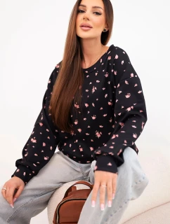 Dámská viskózová mikina s dlouhým rukávem v  černá model 21924559 - K-Fashion