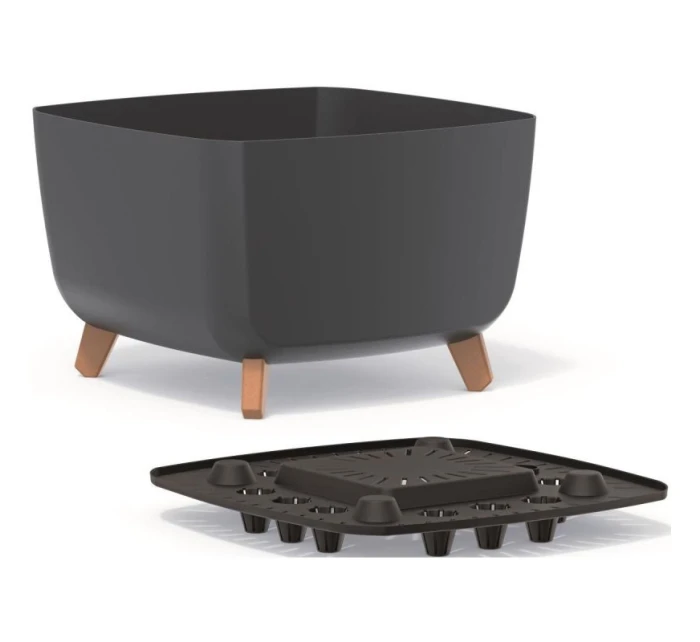 GRACIA SQUARE 29x29CM ANTHRACITE DIETARY POT