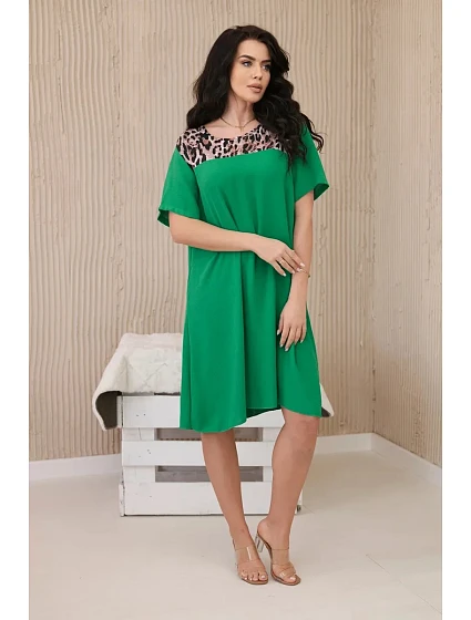 Šaty se zvířecím motivem jasně zelená