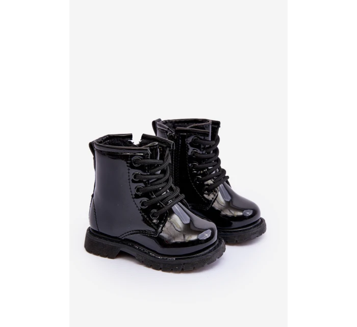 Dětské Boty Lakovane Se Zipem Černá Tibbie Dětské Boty Lakovane Se Zipem Černá Tibbie