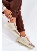 Nízké Dámské Sportovní Boty Z Eko Kůže Béžové Iladira Nízké Dámské Sportovní Boty Z Eko Kůže Béžové Iladira