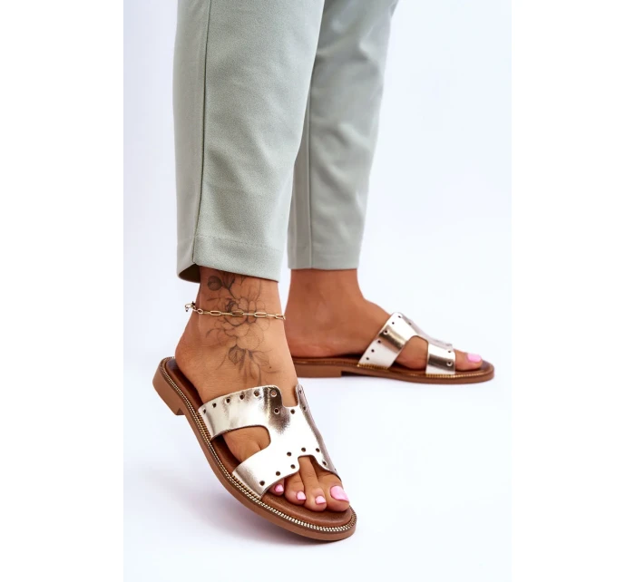 Dámské sandály s ozdobnými výřezy zlato Emily Dámské sandály s ozdobnými výřezy zlato Emily