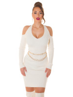 Sexy Neck-knit dress with Cut outs
