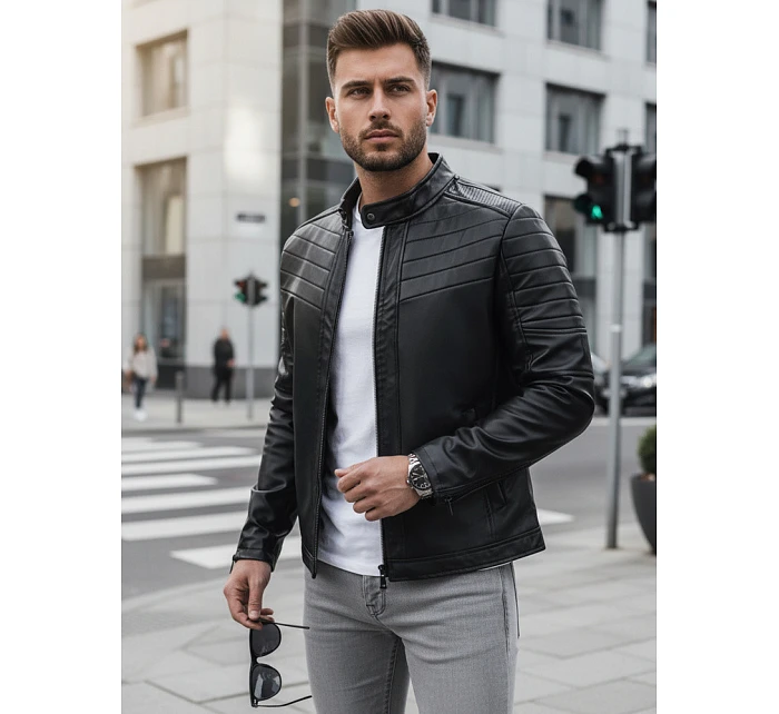 Pánská kožená bunda TX4243 černá - FashionStreet Pánská kožená bunda TX4243 černá - FashionStreet