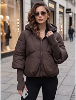 Kurtka damska zimowa pikowana z kapturem brązowa model 22361803 - FashionStreet Kurtka damska zimowa pikowana z kapturem brązowa model 22361803 - FashionStreet