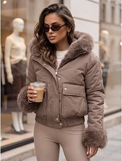 Dámská krátká zimní bunda s kožešinou Fango FashionStreet TY5997