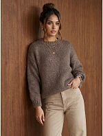 Dámský volný svetr s kulatým výstřihem Fango FashionStreet MY2586 Dámský volný svetr s kulatým výstřihem Fango FashionStreet MY2586