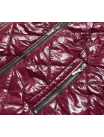 Lesklá dámská bunda ve vínové bordó barvě (BR9756-74)