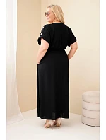 Dámské šaty Plus Size s model 22159135 pasem černá - K-Fashion